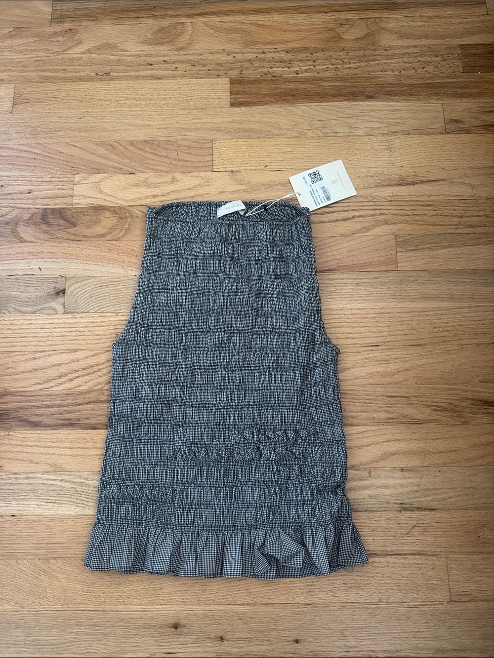 NWT FAITHFULL The Brand Margot Top Gingham-Black